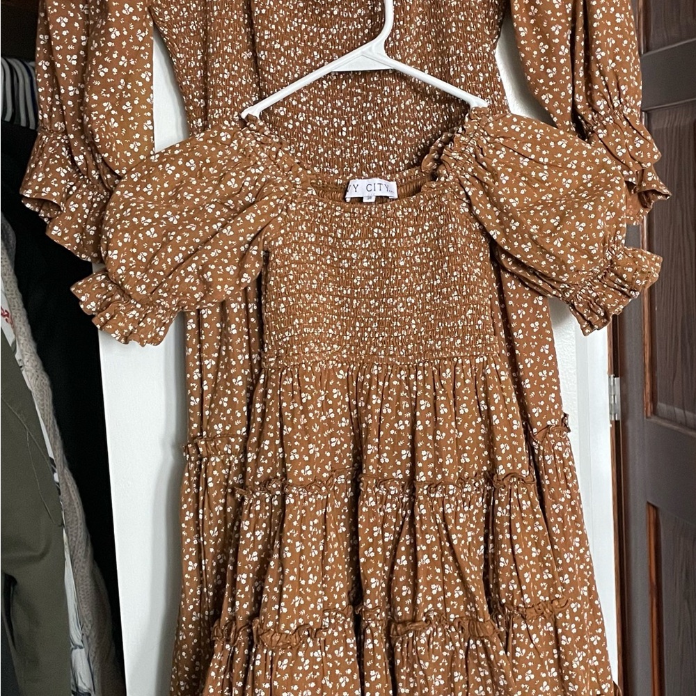 Ivy City Co Brown Floral Maxi Dress